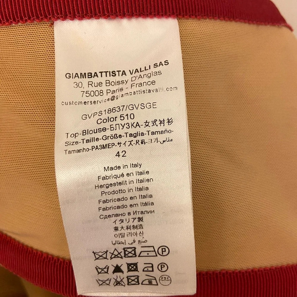 Giambattista Valli Corset Crop Top Blouse Red size 6 - Picture 6 of 12